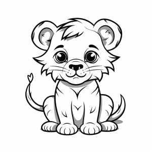 Lion - Cute lion cub to color in