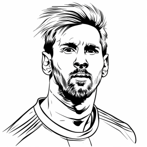 Lionel Messi - Soccer star drawing to color in