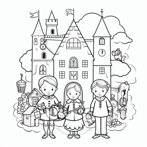 Little Red Riding Hood - Fairy tale coloring picture: Little Red Riding Hood adventure