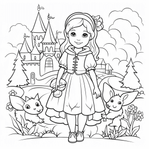 Little Red Riding Hood - Little Red Riding Hood in the Fairytale Forest coloring page