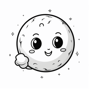 Lunar eclipse - Cute moon face in the starry sky