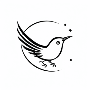 Lunar eclipse - Moonbird coloring page - Starry sky