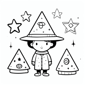 Magic hat - Magic hat drawing templates for kids