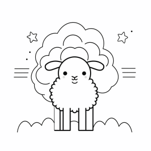 Magic potion - Magic sheep with potion to color in