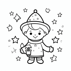 Magic trick - Sorcerer's apprentice coloring page