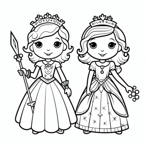 Magic wand - Magic princesses coloring page