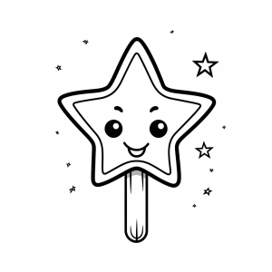 Magic wand - Magic star stick coloring page