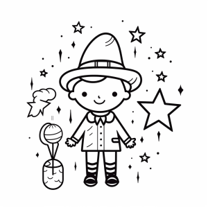 Magical creature - Magical sorcerer's apprentice coloring page