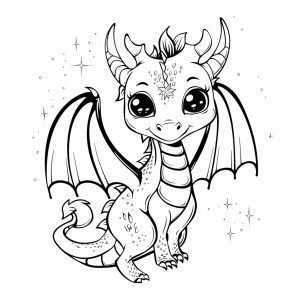 Magical dragon hoard - Magical dragon friend coloring page