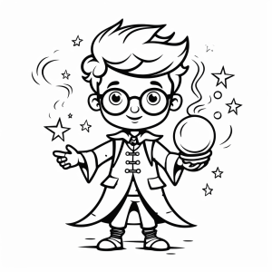 Magician - Magical sorcerer's apprentice - Creative coloring picture