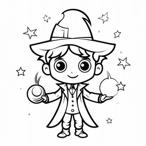 Magician - Sorcerer's apprentice coloring page to print out