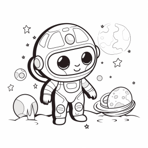 Mars - Space adventure: coloring picture for young explorers