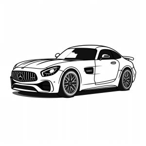 Mercedes Benz - Creative sports car drawing to color in