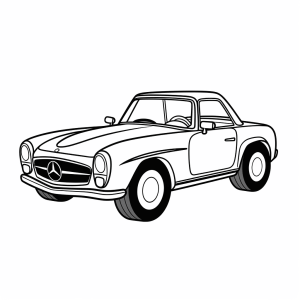 Mercedes - Classic car coloring picture for kids