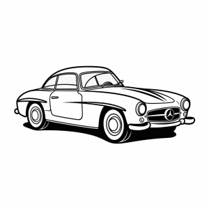 Mercedes - Classic sports car coloring page