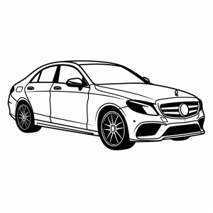 Mercedes - Luxury car drawing - Creative painting fun