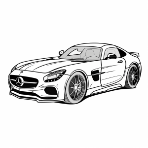 Mercedes - Luxury sports car coloring page