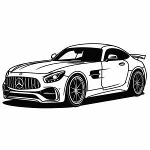 Mercedes - Mercedes sports car coloring page for kids