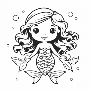 Mermaid - Mermaid coloring picture for children