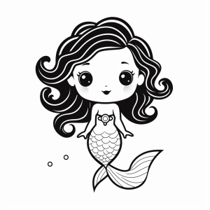 Mermaid - Mermaid coloring picture for children