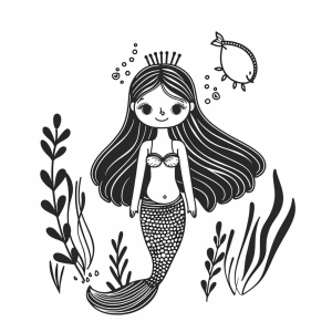 Mermaids - Mermaid adventures to color in