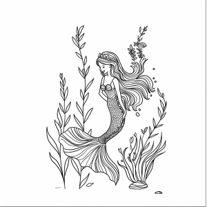 Mermaids - Mermaid coloring page for kids