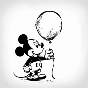 Mickey Mouse adventures - Mickey Mouse with balloon coloring page