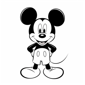 Mickey Mouse - Happy cartoon mouse coloring page