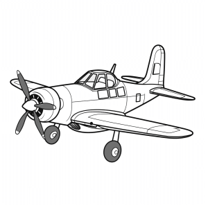 Military aircraft - Bold military airplane coloring picture