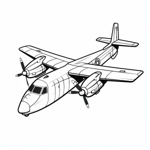 Military aircraft - Military airplane coloring page for kids