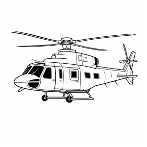 Military helicopter - Military helicopter coloring picture for children