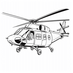 Military helicopter - Military helicopter coloring picture