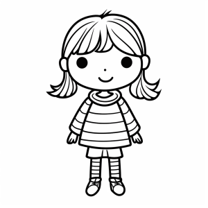 Model - Drawing template 'Little girlfriend' to color in