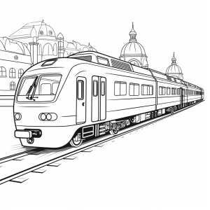 Model railroad - Model train coloring picture for little train drivers