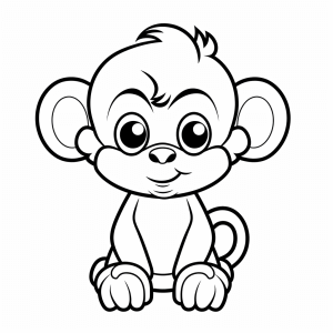 Monkey - Cute monkey coloring page