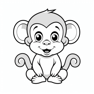 Monkey - Coloring picture with cute monkey