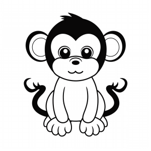 Monkey - Funny monkey to color in