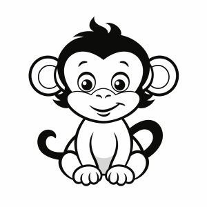 Monkey - Coloring picture cute monkey