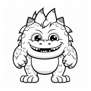 Monster attack - Cheerful little monster coloring page