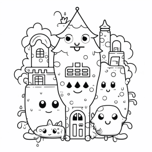 Monster house - Monster house coloring fun for children