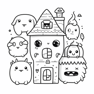 Monster house - Monster house coloring picture for kids