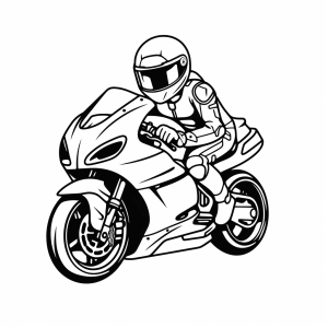 Motorcycle racing - Fast-paced motorcycle race to color in