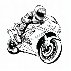 Motorcycle racing - Motorcycle race coloring picture for kids