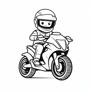 Motorcyclist - Motorcyclist coloring page for kids