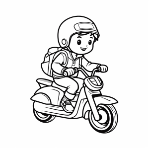 Motorcyclist - Motorcycle Adventure Coloring Page