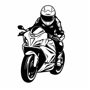 Motorcyclist - Motorcyclist adventure coloring page