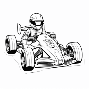 Motorsport - Racing kart coloring page for kids