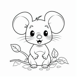 Mouse - Cute mouse coloring page