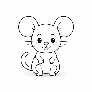 Mouse - Cute mouse coloring page for kids