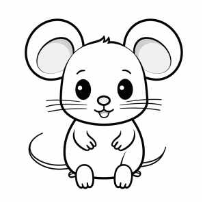 Mouse - Cute mouse coloring page for kids